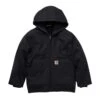 Carhartt Jackets: Boys' CP8545 BLK Black Cotton Canvas Lined Jacket