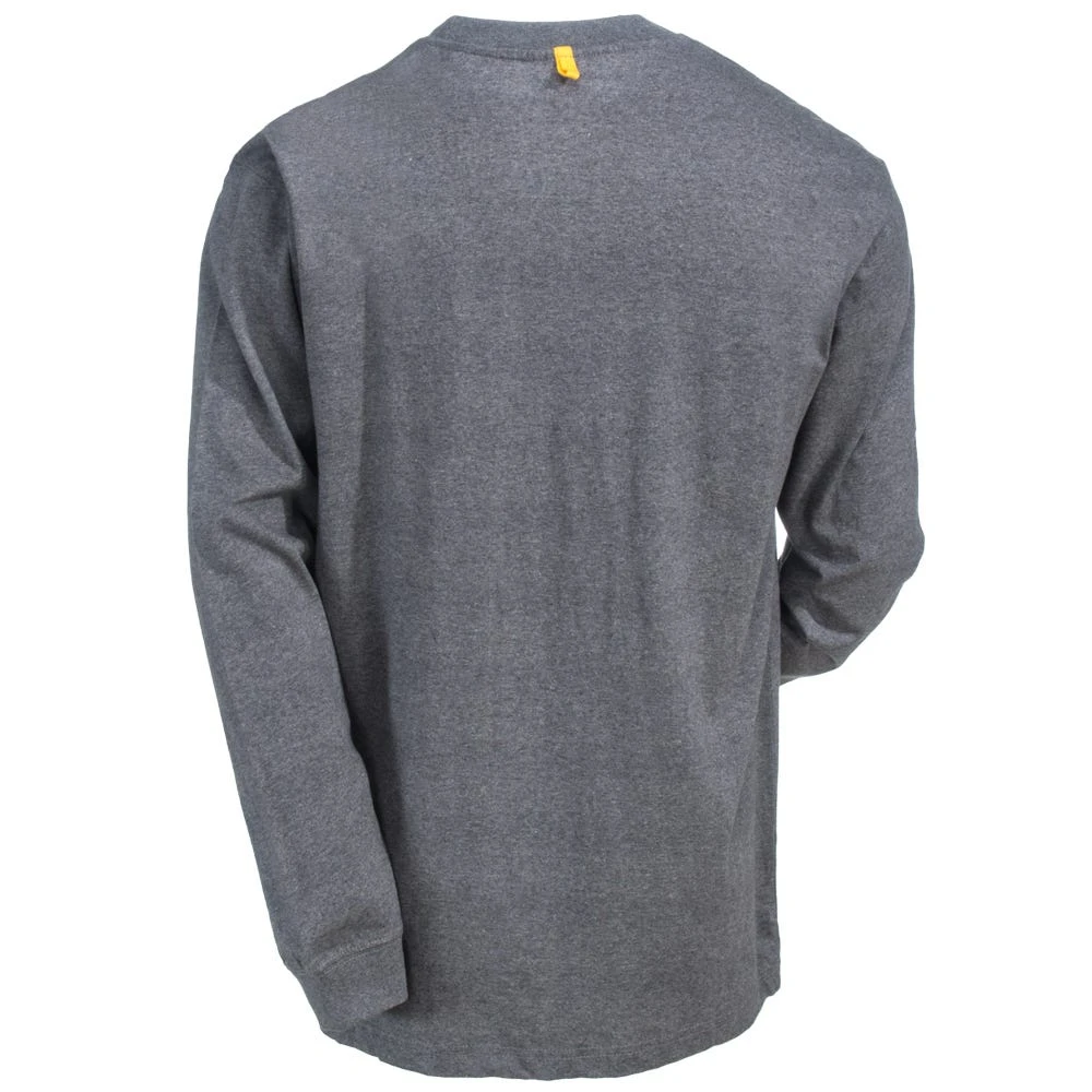 CAT Apparel Shirts: Men's 1510034 004 Heather Grey Trademark Banner Long-Sleeve Tee Shirt 1 CAT Apparel Shirts: Men's 1510034 004 Heather Grey Trademark Banner Long-Sleeve Tee Shirt