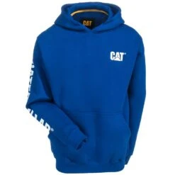 CAT Apparel Sweatshirts: Men's 1910709 95B Bright Blue Trademark Banner Hooded Sweatshirt 7 CAT Apparel Sweatshirts: Men's 1910709 95B Bright Blue Trademark Banner Hooded Sweatshirt -Workingperson Deals Shirts Store cat 1910709 bblu f 01
