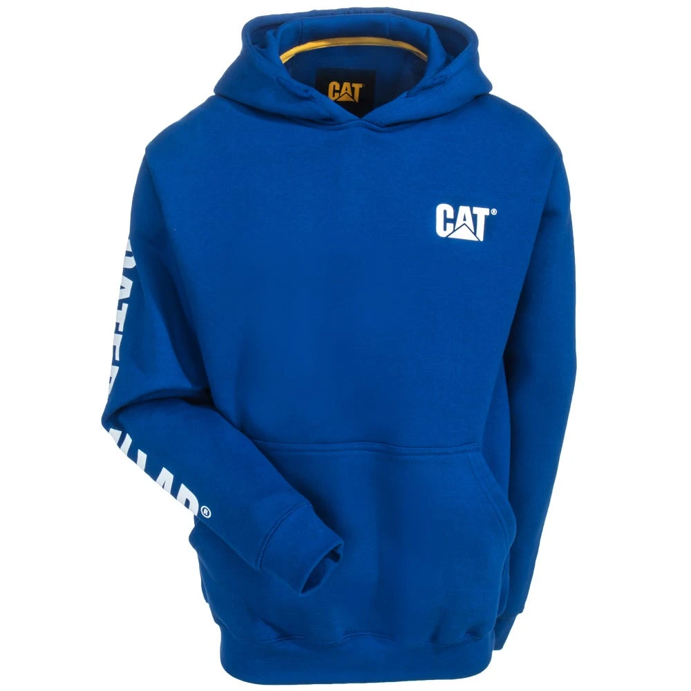 CAT Apparel Sweatshirts: Men's 1910709 95B Bright Blue Trademark Banner Hooded Sweatshirt 3 CAT Apparel Sweatshirts: Men's 1910709 95B Bright Blue Trademark Banner Hooded Sweatshirt - Image 3
