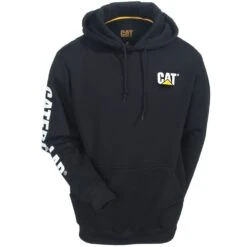 Caterpillar Sweatshirts: Men's 1910709 016 Black Hooded Trademark Banner Sweatshirt 7 Caterpillar Sweatshirts: Men's 1910709 016 Black Hooded Trademark Banner Sweatshirt -Workingperson Deals Shirts Store cat 1910709 blk f 01