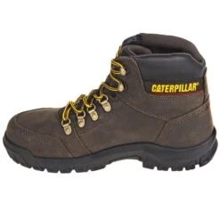 Caterpillar Boots: Men's P90803 Steel Toe EH Outline Seal Brown Work Boots -Workingperson Deals Shirts Store cat 90803 i 01