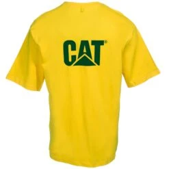 CAT Apparel Shirts: Men's W05324 555 Yellow Trademark Tee Shirt
