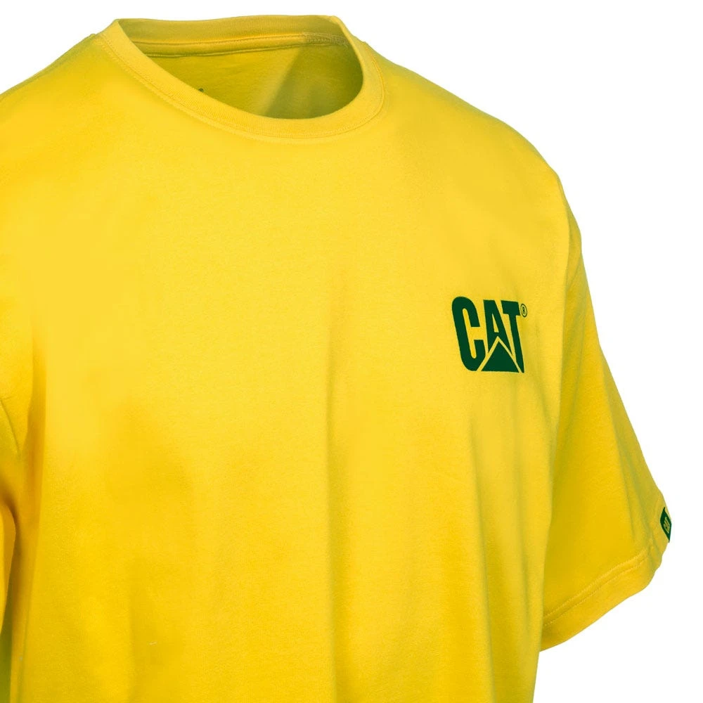 CAT Apparel Shirts: Men's W05324 555 Yellow Trademark Tee Shirt 2 CAT Apparel Shirts: Men's W05324 555 Yellow Trademark Tee Shirt - Image 2