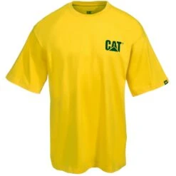 CAT Apparel Shirts: Men's W05324 555 Yellow Trademark Tee Shirt 5 CAT Apparel Shirts: Men's W05324 555 Yellow Trademark Tee Shirt -Workingperson Deals Shirts Store cat w05324 555 f 01