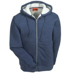 Cornerstone Jackets: Men's Sherpa-Lined Heavyweight Fleece Hooded Jacket CS625 NVY -Workingperson Deals Shirts Store corner stone cs625 f 01