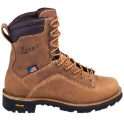 Danner Boots: Men's 17315 EH Brown Waterproof USA-Made Quarry Boots -Workingperson Deals Shirts Store danner 17315 o 01