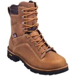 Danner Boots: Men's 17315 EH Brown Waterproof USA-Made Quarry Boots -Workingperson Deals Shirts Store danner 17315 p 01