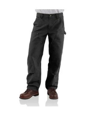 Carhartt Pants: Men's B136 BLK Black Washed Duck Double-Front Utility Work Pant 1 Carhartt Pants: Men's B136 BLK Black Washed Duck Double-Front Utility Work Pant
