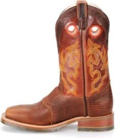 Double H Boots: Men's DH4400 Brown 12" Mickey ICE Roper Domestic Wide Square Toe Cowboy Boot -Workingperson Deals Shirts Store dh4400 500xauto instep