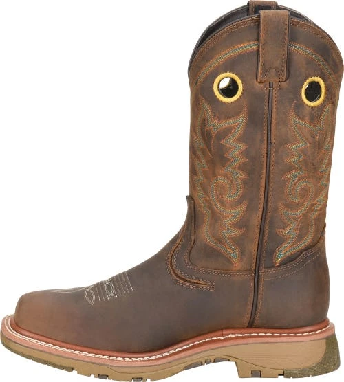 Double H Boots: Men's DH5241 Brown Square Composite Toe 12" Elijah Workflex MAX Cowboy Boot 3 Double H Boots: Men's DH5241 Brown Square Composite Toe 12" Elijah Workflex MAX Cowboy Boot - Image 3