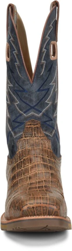 Double H Boots: Men’s DH7011 Navy NYLES 11” Steel Toe Square Toe Roper -Workingperson Deals Shirts Store dh7011 500xauto toe