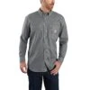 Carhartt Shirts: Men's 104138 GRY Grey FR Original Fit Lightweight Long Sleeve Button Front Shirt
