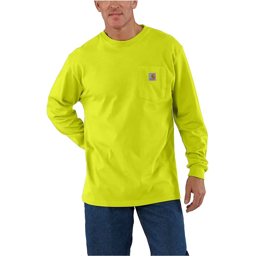 Carhartt Shirts: Men's K126 BLM Brite Lime Cotton Long Sleeve Work Shirt 1 Carhartt Shirts: Men's K126 BLM Brite Lime Cotton Long Sleeve Work Shirt
