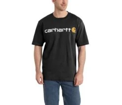 Carhartt Shirts: Men's K195 BLK Black Cotton Jersey Logo Tee Shirt -Workingperson Deals Shirts Store download 15 1 1