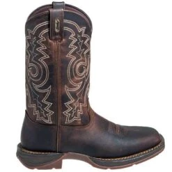 Durango Boots: Men's Brown Rebel DB4443 Leather Square Toe Cowboy Boots -Workingperson Deals Shirts Store durango db4443 o 01