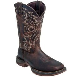 Durango Boots: Men's Brown Rebel DB4443 Leather Square Toe Cowboy Boots -Workingperson Deals Shirts Store durango db4443 p 01