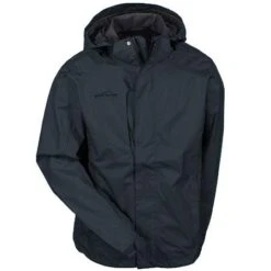 Eddie Bauer Jackets: Men's EB550 BLK Waterproof Black Hooded Rain Jacket -Workingperson Deals Shirts Store eddie bauer eb550 blk f 01