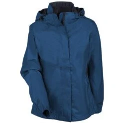 Eddie Bauer Jackets: Women's EB551 DPS Blue Waterproof Breathable Rain Jacket -Workingperson Deals Shirts Store eddie bauer eb551 blu f 01