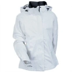 Eddie Bauer Jackets: Women's White EB551 WHT Waterproof Hooded Rain Jacket 7 Eddie Bauer Jackets: Women's White EB551 WHT Waterproof Hooded Rain Jacket -Workingperson Deals Shirts Store eddie bauer eb551 wht f 01
