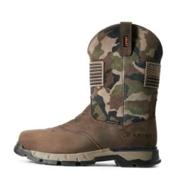 Ariat Boots: Men's 10029518 Dark Brown Camo Rebar Flex Patriot Waterproof Composite Toe Work Boot -Workingperson Deals Shirts Store f19 mns work couto 10029518 side