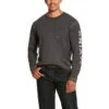 Ariat Rebar Shirt: Men's 10027815 Charcoal Heather Workman Logo T-Shirt