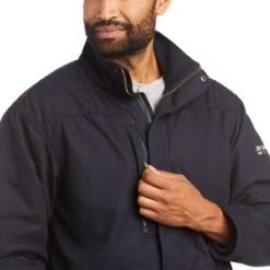 Ariat Work FR Jacket: Men's 10032956 Navy FR Workhorse Insulate Jacket -Workingperson Deals Shirts Store f20 mns work 10032956 detail02
