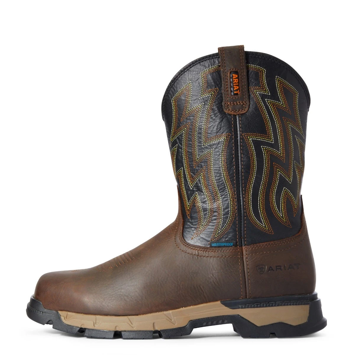 Ariat Boots: Men's 10034158 Dark Brown Rebar Flex Western Waterproof Work Boot 3 Ariat Boots: Men's 10034158 Dark Brown Rebar Flex Western Waterproof Work Boot - Image 3