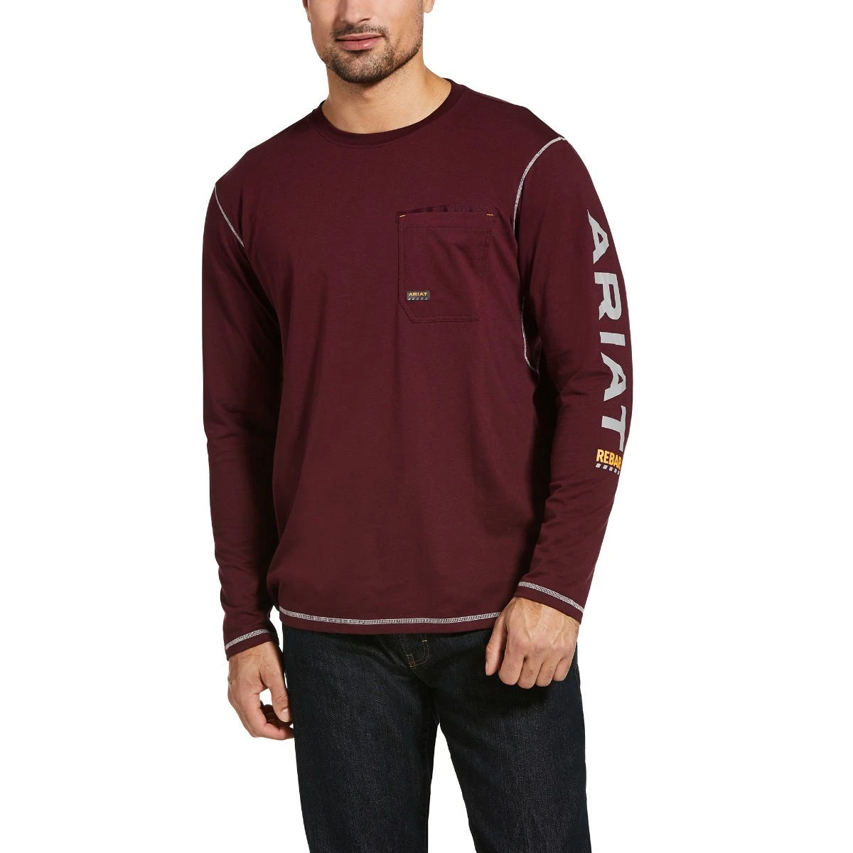 Ariat Rebar Shirt: Men's 10032963 Malbec Workman Logo T-shirt 1 Ariat Rebar Shirt: Men's 10032963 Malbec Workman Logo T-shirt