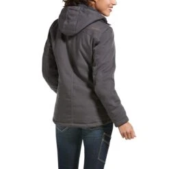 Ariat Rebar Jackets: Women's 10032917 Rebar Grey DuraCanvas Insulated Jacket 9 Ariat Rebar Jackets: Women's 10032917 Rebar Grey DuraCanvas Insulated Jacket -Workingperson Deals Shirts Store f20 wms work 10032917 back