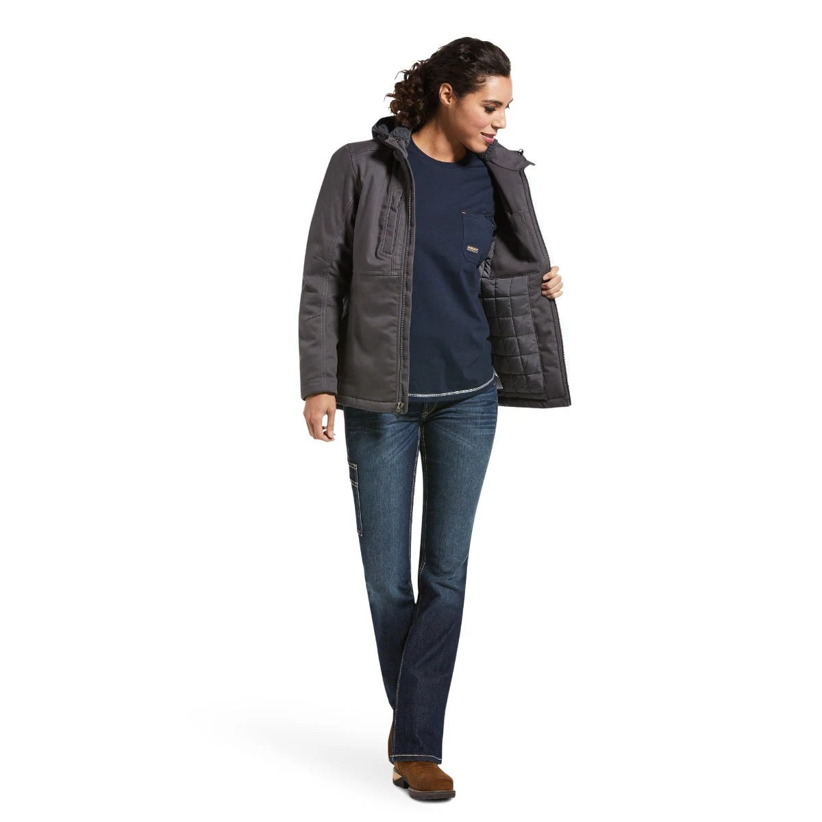 Ariat Rebar Jackets: Women's 10032917 Rebar Grey DuraCanvas Insulated Jacket 3 Ariat Rebar Jackets: Women's 10032917 Rebar Grey DuraCanvas Insulated Jacket - Image 3