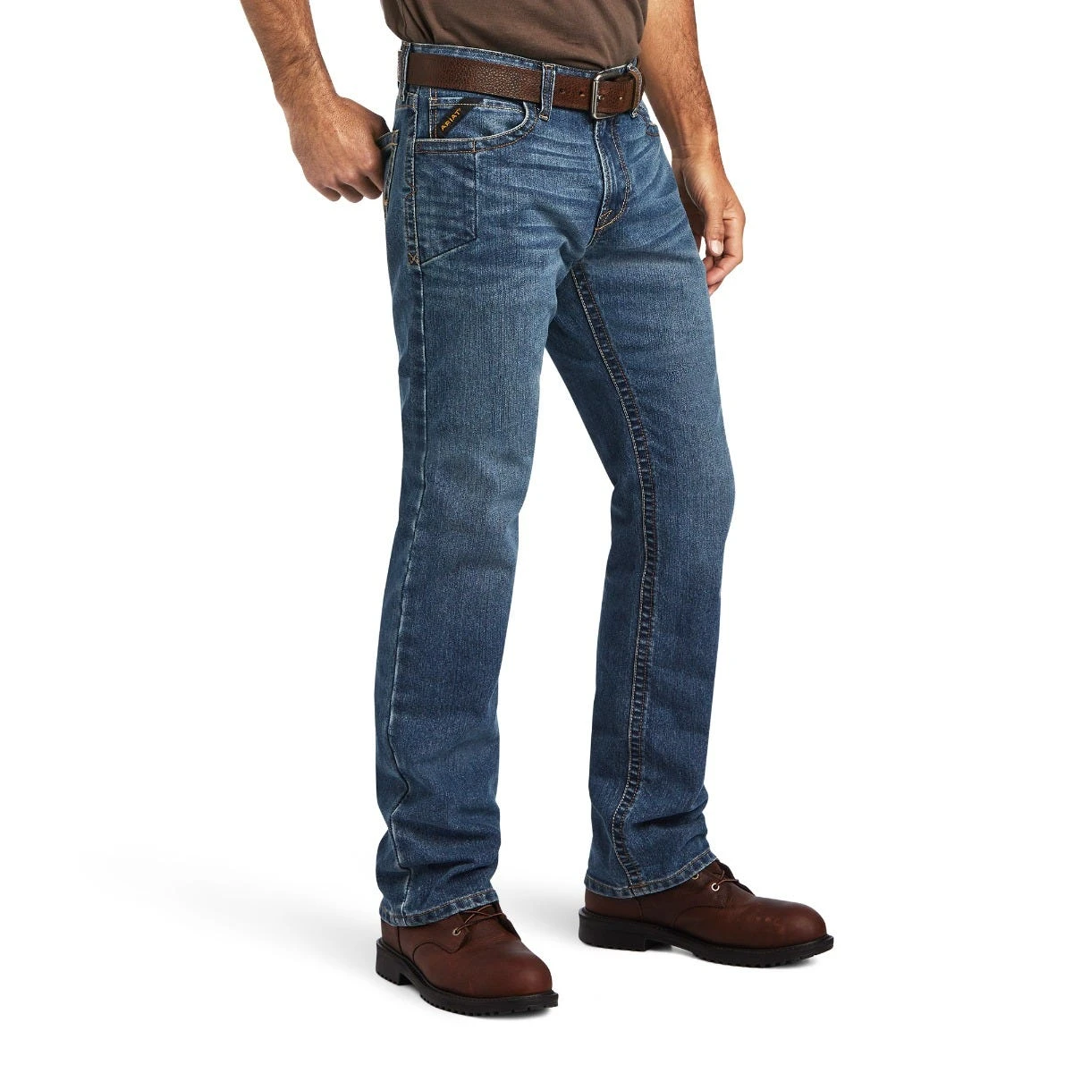Ariat Rebar Jeans: Men's 10041081 Rico M7 DuraStretch Edge Stackable Straight Leg Jean 1 Ariat Rebar Jeans: Men's 10041081 Rico M7 DuraStretch Edge Stackable Straight Leg Jean