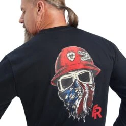 Ariat FR Shirts: Men's 10041479 Black Born For This T-Shirt -Workingperson Deals Shirts Store f22 mns work 10041479 detail02