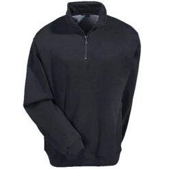 Sport-Tek Sweatshirts: Men's ST253 BK Black Colorfast Quarter Zip Sweatshirt -Workingperson Deals Shirts Store f253black sporttekf 01 1