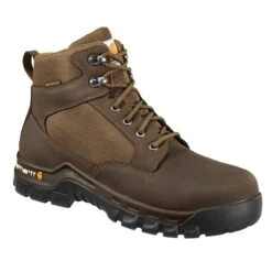 Black Diamond Carhartt Boots: Men's FF6213 Brown Steel Toe Rugged Flex 6" Waterproof Work Boot