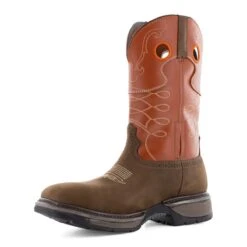 Frye Supply Boots: FR40102 Brown/Orange Steel Toe Safety-Crafted 10" Unlined Western Work Boot -Workingperson Deals Shirts Store fr40102 03edit
