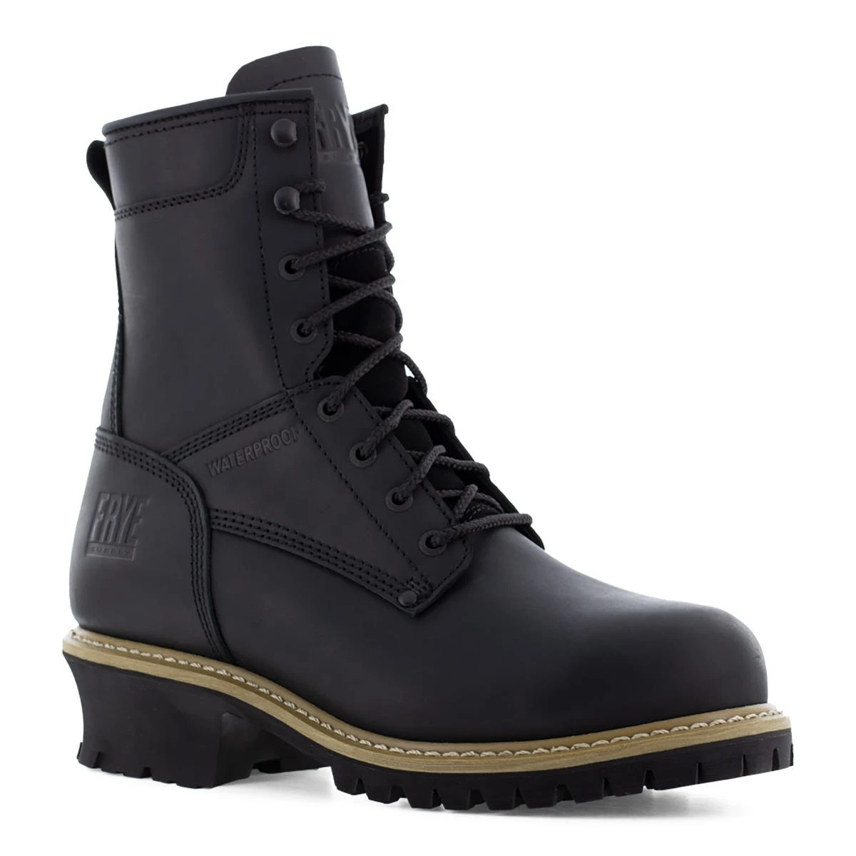 Frye Boots: Men's FR40201 Black Steel Toe 8" Waterproof Logger Work Boot 1 Frye Boots: Men's FR40201 Black Steel Toe 8" Waterproof Logger Work Boot