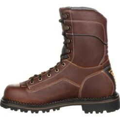 Georgia Boots: Men's Brown GB00238 Composite Toe Waterproof AMP Logger Low Heel Boots -Workingperson Deals Shirts Store gb00238 5 large