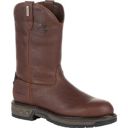 Georgia Boots: Men's GB00308 Brown EH Carbo-Tec LT Pull On Waterproof Boots 1 Georgia Boots: Men's GB00308 Brown EH Carbo-Tec LT Pull On Waterproof Boots