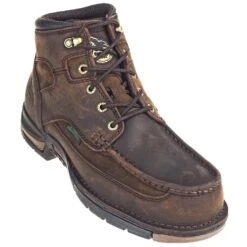 Georgia Boots: Waterproof Men's 6-Inch Brown G7403 Moc-Toe Athens Work Boots -Workingperson Deals Shirts Store georgia sg7403 p 01