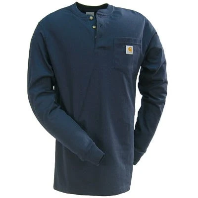 Carhartt Shirts: Men's Navy K128 NVY Long Sleeve Workwear Henley Shirt 2 Carhartt Shirts: Men's Navy K128 NVY Long Sleeve Workwear Henley Shirt - Image 2