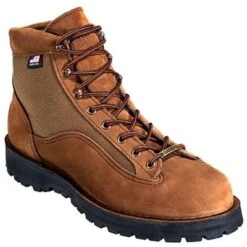 Danner Boots: Men's Brown 33000 USA-Made Waterproof Slip-Resistant Light II Boots -Workingperson Deals Shirts Store image 64933