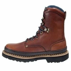 Georgia Boots: Men's Brown G8274 8 Inch Slip Resistant Work Boots -Workingperson Deals Shirts Store image 65634