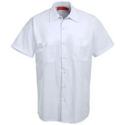 Red Kap Shirts: Men's White SP24 WH Short-Sleeve Uniform Work Shirt -Workingperson Deals Shirts Store image 66563 1