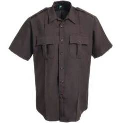 Horace Small Shirts: Mens Brown Soil-Release Short Sleeve Shirt HS1245 -Workingperson Deals Shirts Store image 69370 1 1