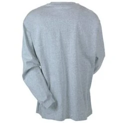 Carhartt Shirts: Men's Grey Long Sleeve K128 HGY Cotton Knit Henley Shirt