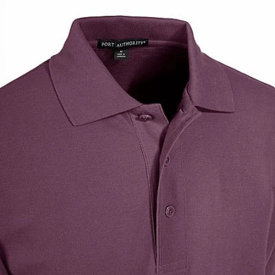 Port Authority: Silk Touch Men's Burgundy Knit Shirt K500 BRG 2 Port Authority: Silk Touch Men's Burgundy Knit Shirt K500 BRG - Image 2