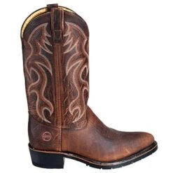 Double H Boots: Men's 2282 Brown Safety Toe USA-Made Cowboy Work Boots