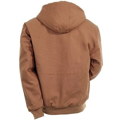 CornerStone Jackets: Brown Hooded Cotton Duck Work Jacket J763H DBR 2 CornerStone Jackets: Brown Hooded Cotton Duck Work Jacket J763H DBR - Image 2