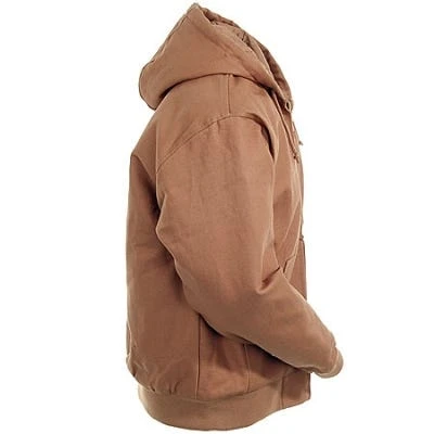CornerStone Jackets: Brown Hooded Cotton Duck Work Jacket J763H DBR 4 CornerStone Jackets: Brown Hooded Cotton Duck Work Jacket J763H DBR - Image 4